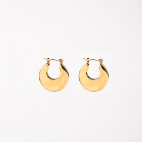 Stainless Steel Earrings  Handmade Polished  Hoop  PVD Vacuum Plating Gold  Weight:11.9g  E:23mm  GEE000711bhia-066