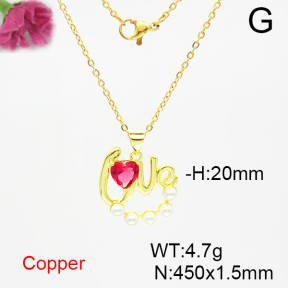 Fashion Copper Necklace  F6N403904aajl-L024