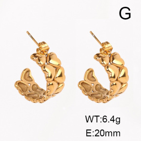 Stainless Steel Earrings  Handmade Polished  6E2000580bhva-066