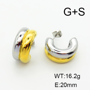 Stainless Steel Earrings  Handmade Polished  6E2000583vhkb-066