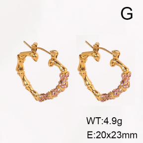 Stainless Steel Earrings  Czech Stones,Handmade Polished  6E4003360vhkb-066