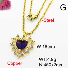 Fashion Copper Necklace  F6N403944aajl-L002