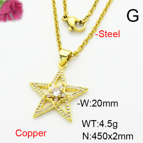 Fashion Copper Necklace  F6N403954baka-L002