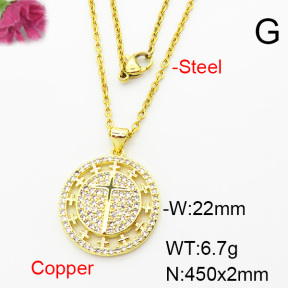 Fashion Copper Necklace  F6N403956ablb-L002