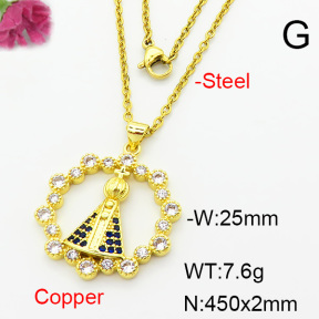 Fashion Copper Necklace  F6N403959baka-L002