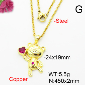Fashion Copper Necklace  F6N403966avja-L002