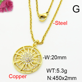 Fashion Copper Necklace  F6N403980aakl-L002