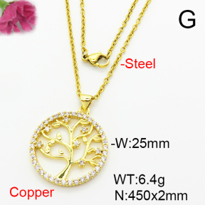 Fashion Copper Necklace  F6N403984baka-L002