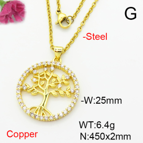 Fashion Copper Necklace  F6N403985baka-L002