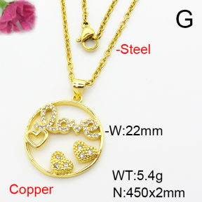 Fashion Copper Necklace  F6N403988baka-L002