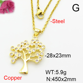 Fashion Copper Necklace  F6N403996aajl-L002