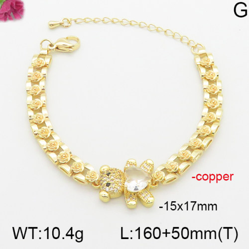 Fashion Copper Bear Bracelets   TB5000196abol-J66