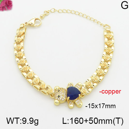 Fashion Copper Bear Bracelets   TB5000200abol-J66