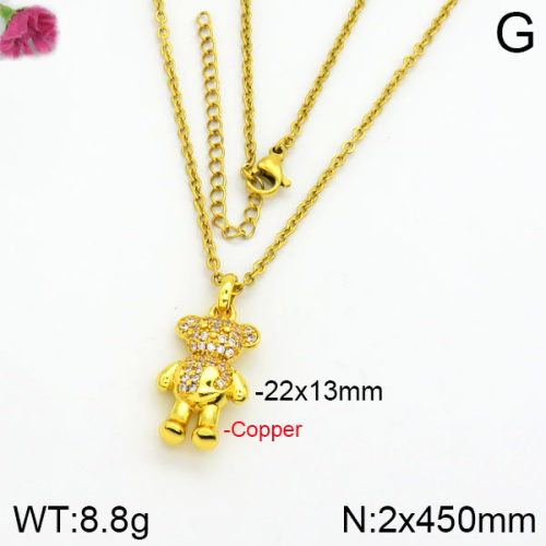 Fashion Copper Bear Necklaces   TN2000171ahpv-J82