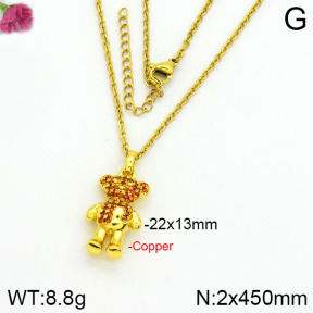 Fashion Copper Bear Necklaces   TN2000172ahpv-J82