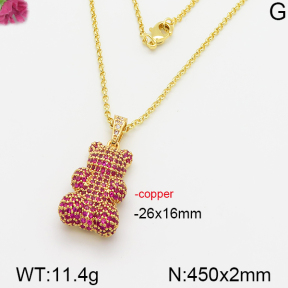 Fashion Copper Bear Necklaces  TN5000114aivb-J40