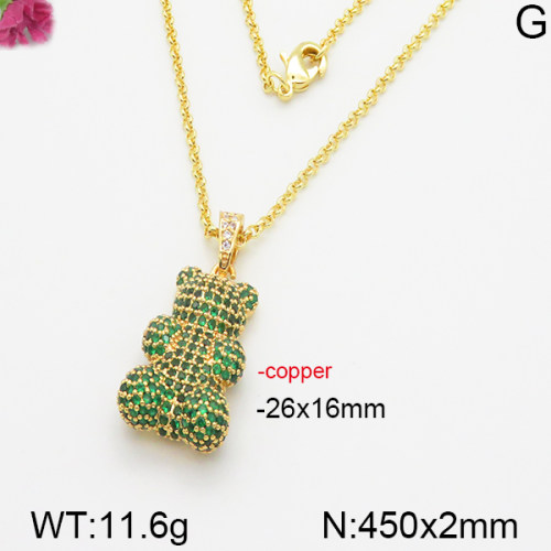 Fashion Copper Bear Necklaces  TN5000115aivb-J40