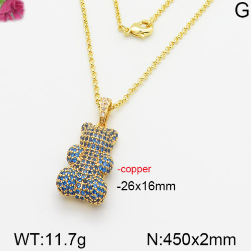 Fashion Copper Bear Necklaces  TN5000116aivb-J40