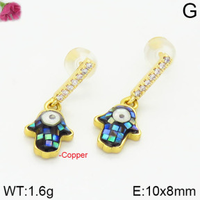 Fashion Copper Earrings Silver Pin  F2E300192aima-J128