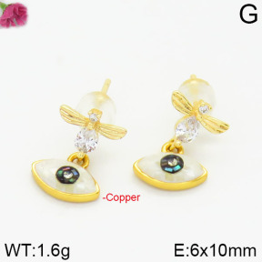 Fashion Copper Earrings Silver Pin  F2E300193aima-J128