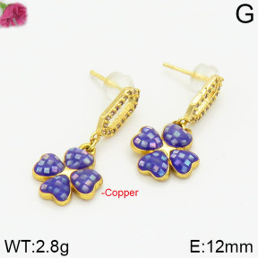 Fashion Copper Earrings Silver Pin  F2E400512aima-J128