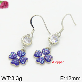 Fashion Copper Earrings Silver Pin  F2E400515aima-J128