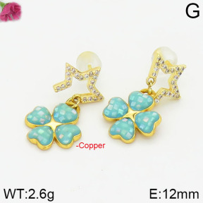 Fashion Copper Earrings Silver Pin  F2E400517aima-J128