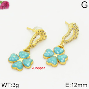 Fashion Copper Earrings Silver Pin  F2E400518aima-J128