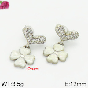 Fashion Copper Earrings Silver Pin  F2E400519aima-J128
