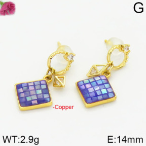 Fashion Copper Earrings Silver Pin  F2E400521aima-J128