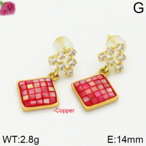 Fashion Copper Earrings Silver Pin  F2E400522aima-J128