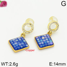 Fashion Copper Earrings Silver Pin  F2E400524aima-J128
