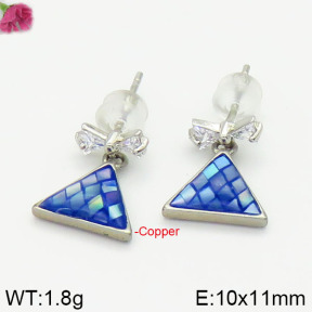 Fashion Copper Earrings Silver Pin  F2E400541aima-J128