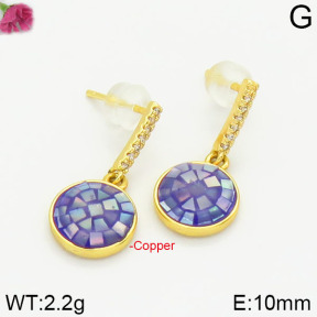 Fashion Copper Earrings Silver Pin  F2E400542aima-J128