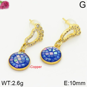 Fashion Copper Earrings Silver Pin  F2E400543aima-J128