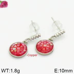 Fashion Copper Earrings Silver Pin  F2E400547aima-J128
