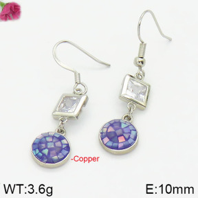 Fashion Copper Earrings Silver Pin  F2E400548aima-J128