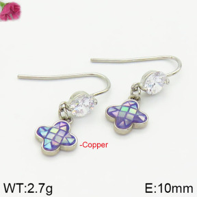 Fashion Copper Earrings Silver Pin  F2E400559aima-J128