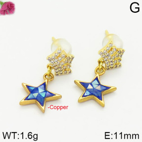 Fashion Copper Earrings Silver Pin  F2E400565aima-J128