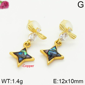 Fashion Copper Earrings Silver Pin  F2E400569aima-J128