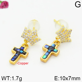 Fashion Copper Earrings Silver Pin  F2E400576aima-J128