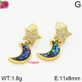 Fashion Copper Earrings Silver Pin  F2E400578aima-J128