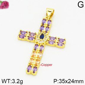 Fashion Copper Pendant  F2P400166bbov-J111