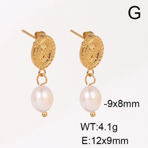 Stainless Steel Earrings  Cultured Freshwater Pearls,Handmade Polished  6E3002412bhia-066