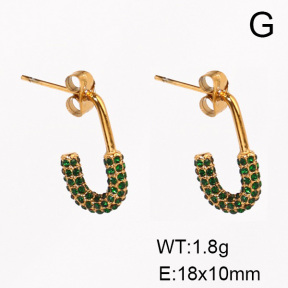 Stainless Steel Earrings  Czech Stones,Handmade Polished  6E4003375bhia-066
