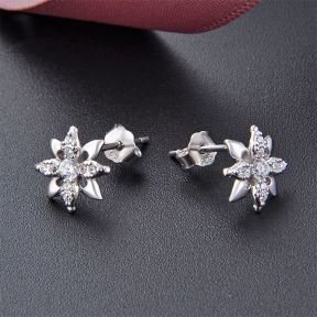 925 Silver Earrings    E:9*9mm Main Stone:2.0mm  JE1564vhln-M112  YJ00941