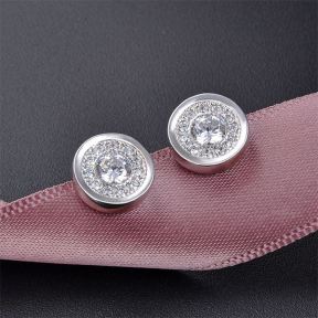 925 Silver Earrings  Weight:1.9g  E:8.8*8.8mm,Main Stone:4.0mm  JE1573vhoo-M112  YJ001006