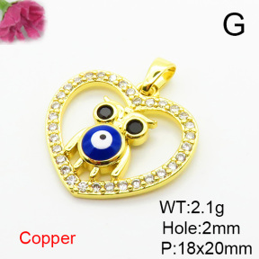 Fashion Copper Pendant  Micro Pave Cubic Zirconia & Enamel  XFPC06261avja-L024