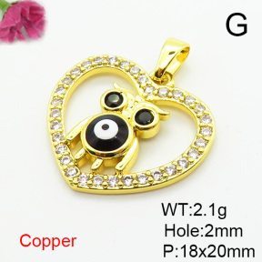 Fashion Copper Pendant  Micro Pave Cubic Zirconia & Enamel  XFPC06267avja-L024