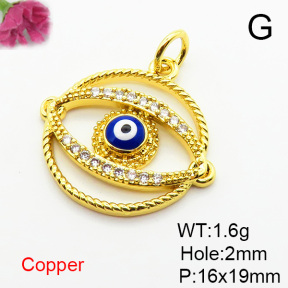 Fashion Copper Pendant  Micro Pave Cubic Zirconia & Enamel  XFPC06270avja-L024